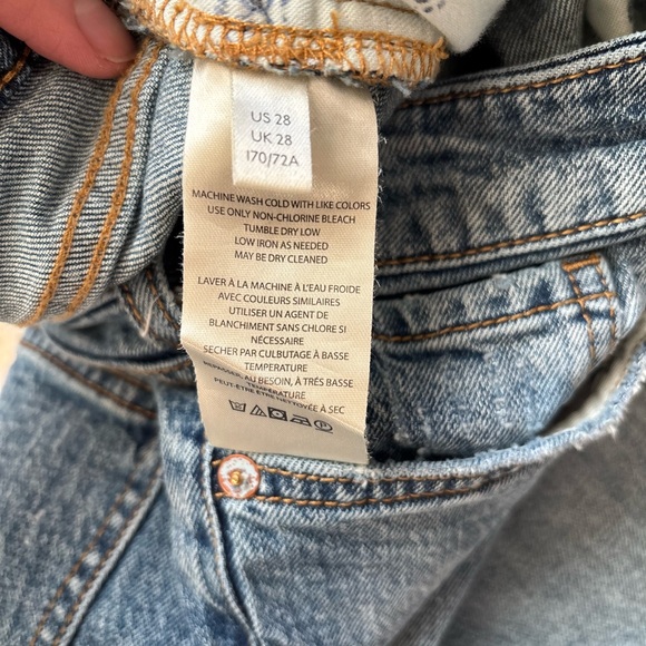 Pilcro Anthropologie Distressed Straight Leg Jeans Size 28 Cropped 26” Inseam - Picture 6 of 6